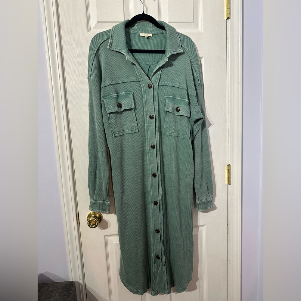 NWT Easel Teal Ribbed Knit Top (S)
